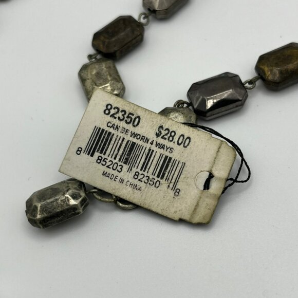 Cookie Lee Multi-Tone Beaded Necklace Adjustable Wear 4 Ways Lobster Clasp NEW - Picture 3 of 6